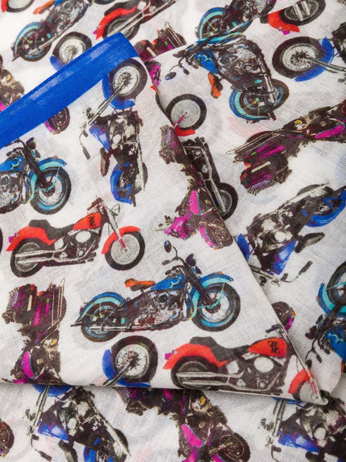 motorbike print scarf